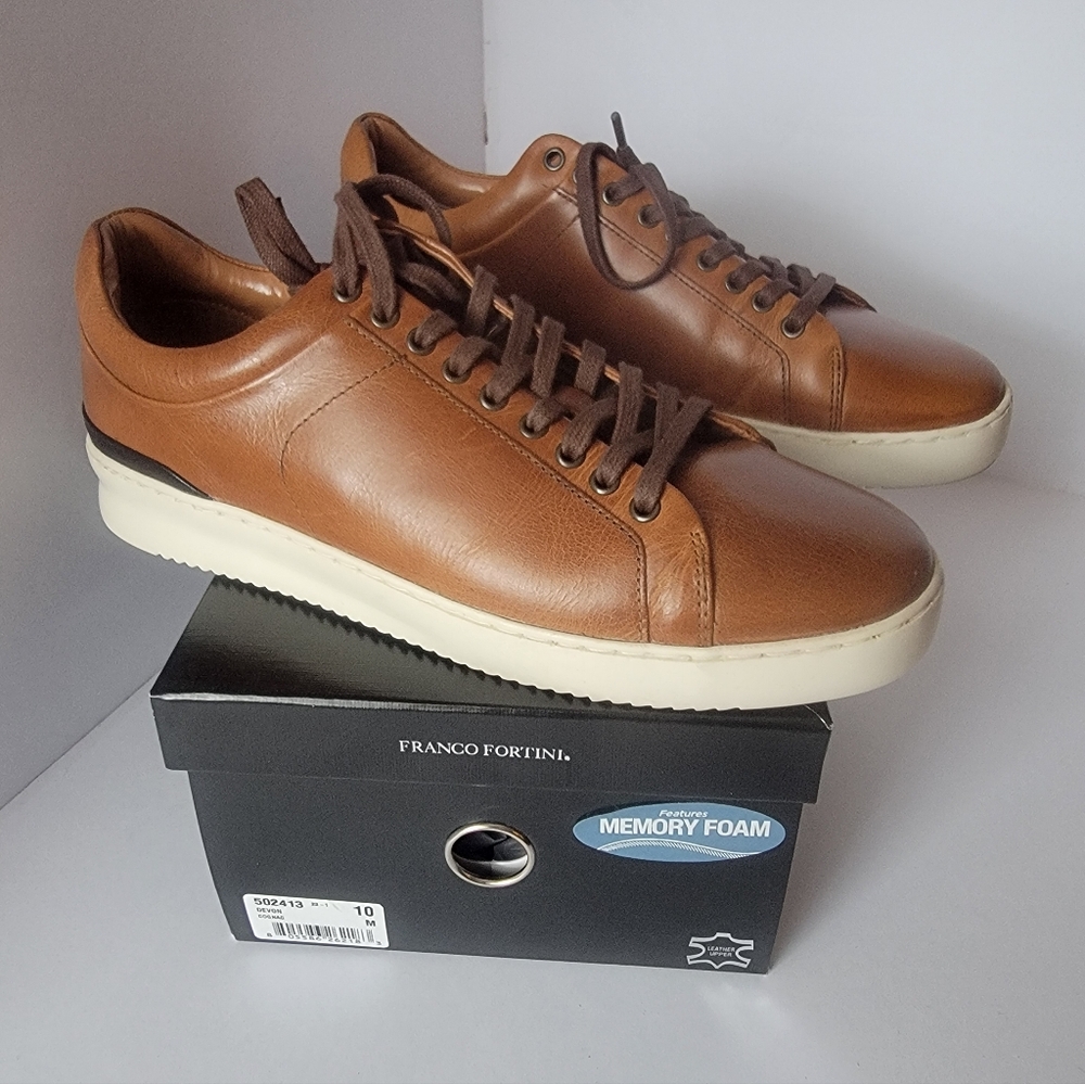 Franco Fortini Men's Brown Leather Sneakers